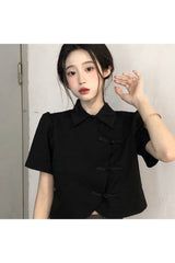 Chinese Style Crop Top Shirt