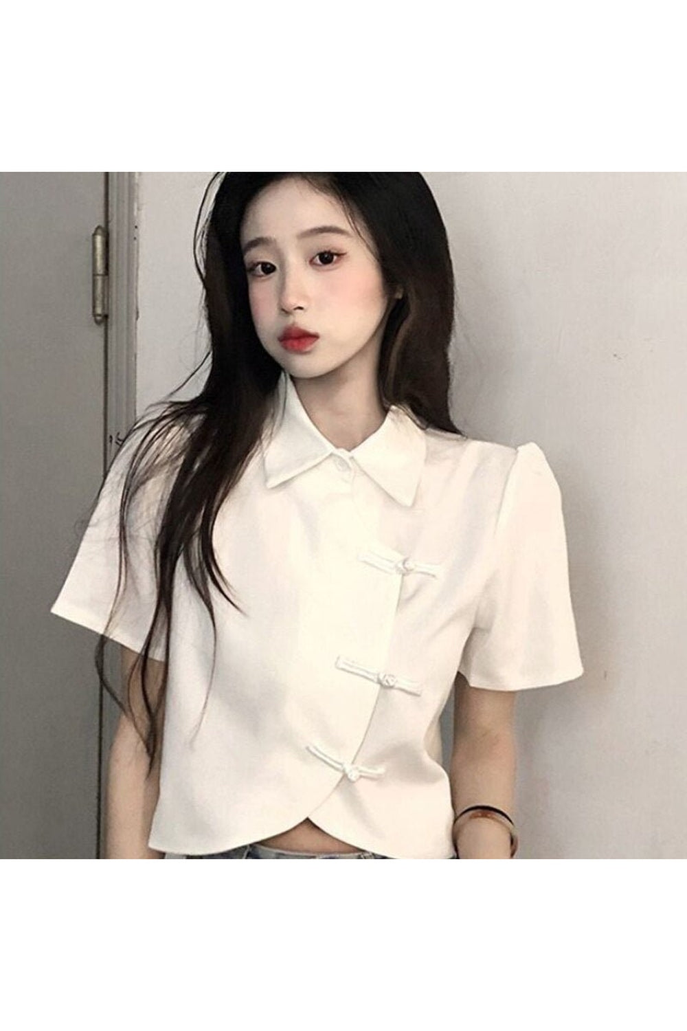 Chinese Style Crop Top Shirt