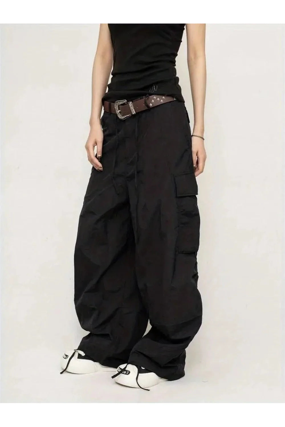 Chocolate Brown Parachute Cargo Pants