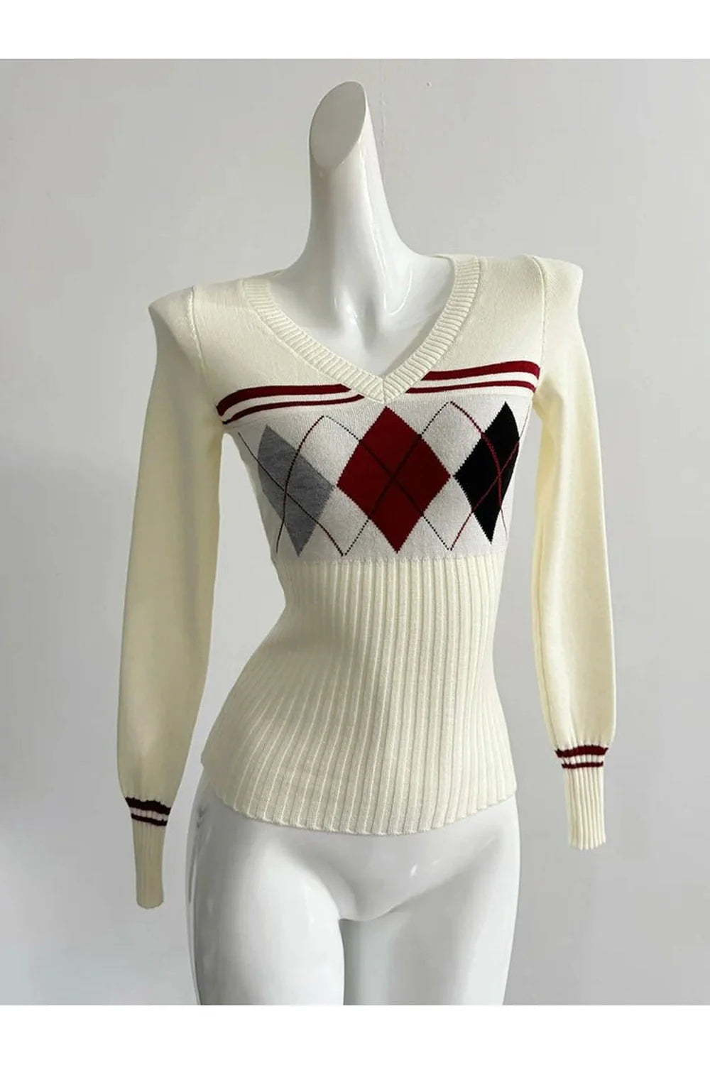 Fall Classic Argyle Knit Sweater