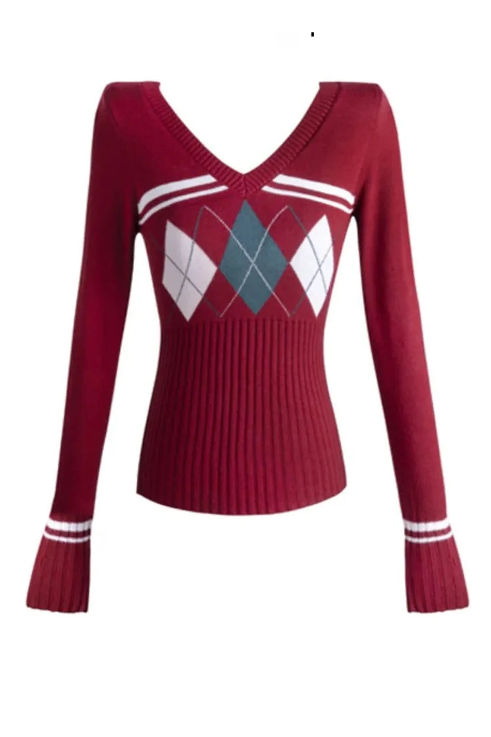 Fall Classic Argyle Knit Sweater