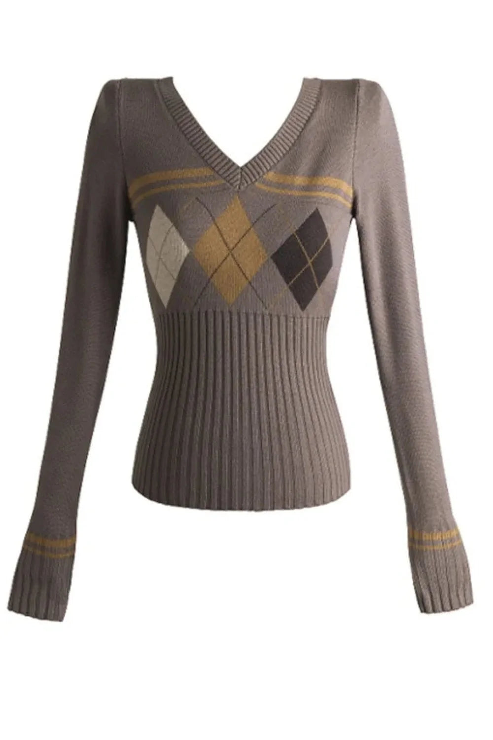 Fall Classic Argyle Knit Sweater