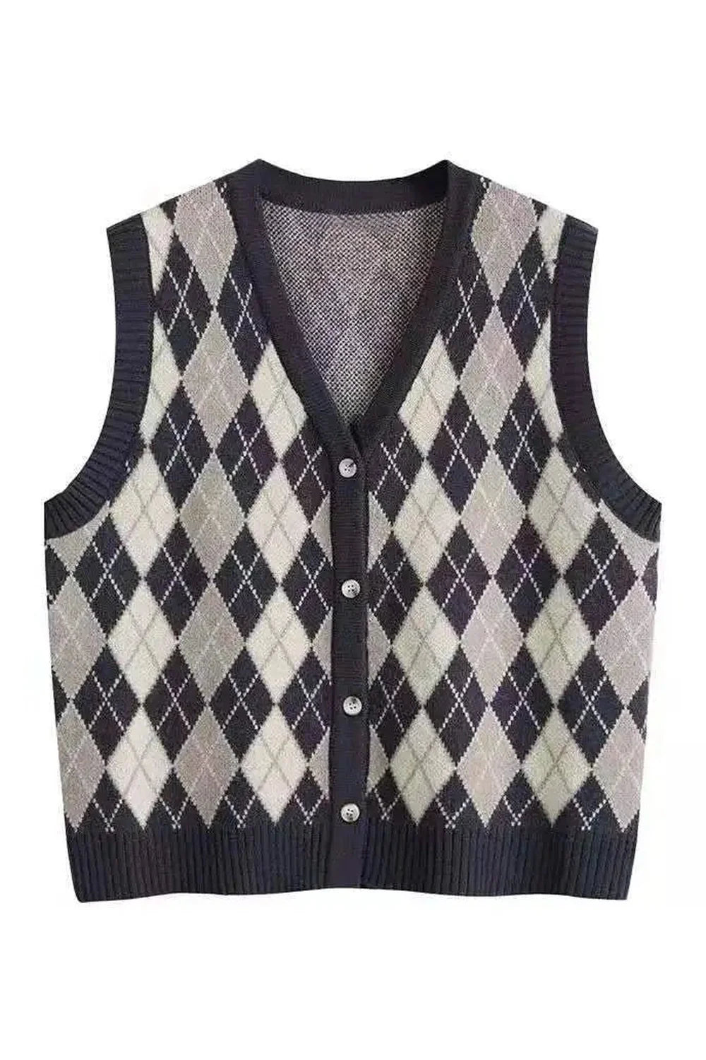 Classic Argyle Knit Vest