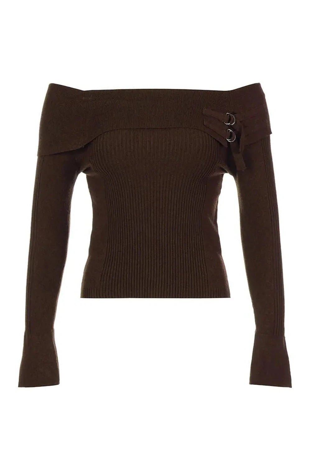 Fall Cocoa Chic Off-Shoulder Sweater