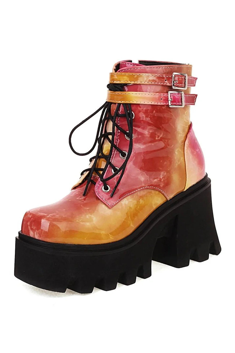 Colorful Motorcycle Ankle Boots