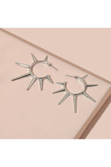 Cone Rivet Metal Hoop Earrings