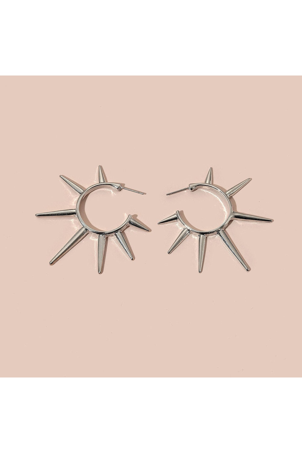 Cone Rivet Metal Hoop Earrings