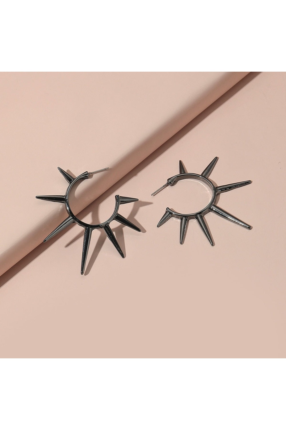 Cone Rivet Metal Hoop Earrings