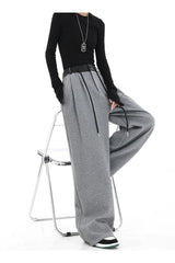 Contrast Spliced Wide Pants