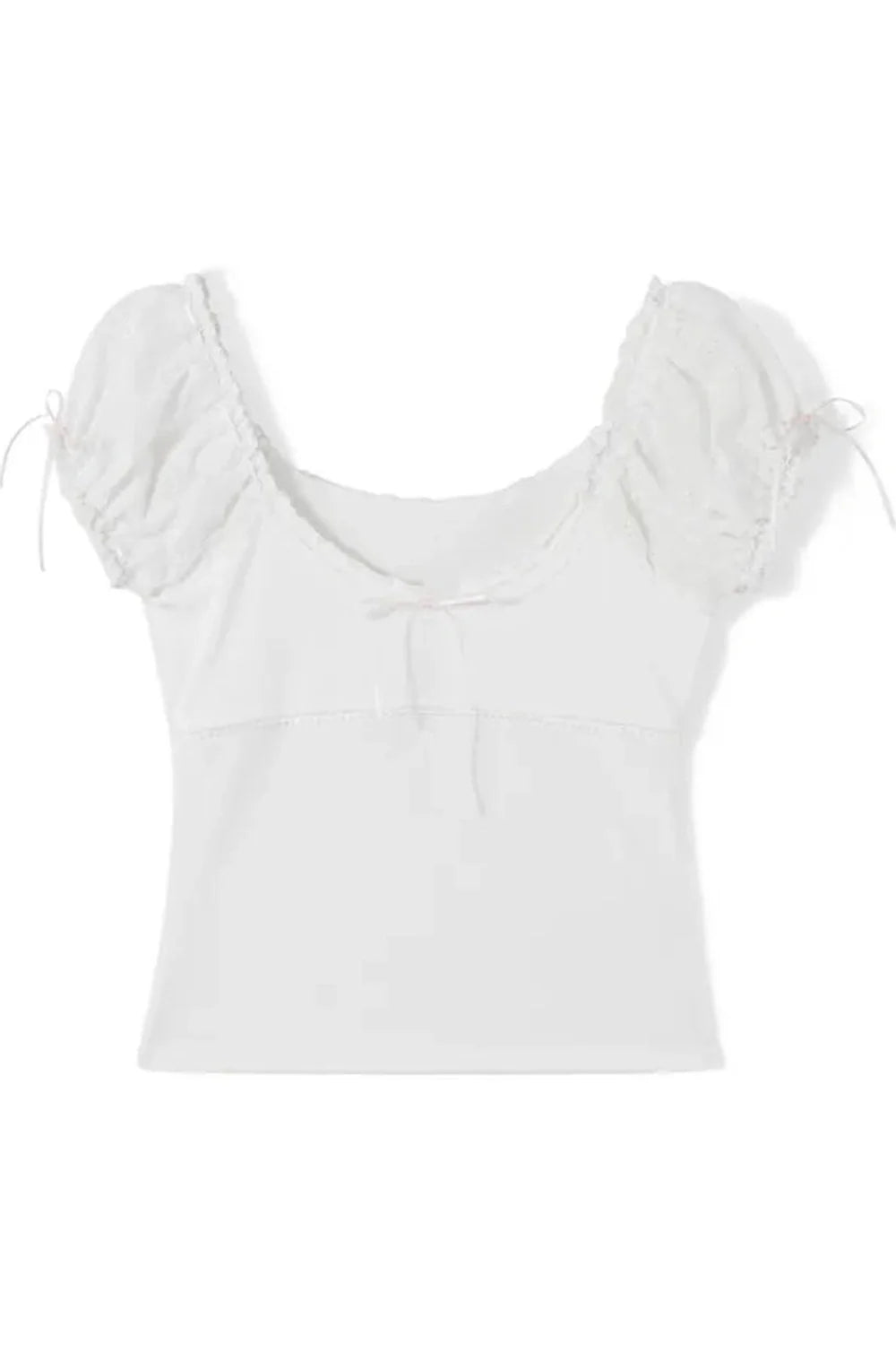 Coquette Cap Sleeve Lace Trim Top