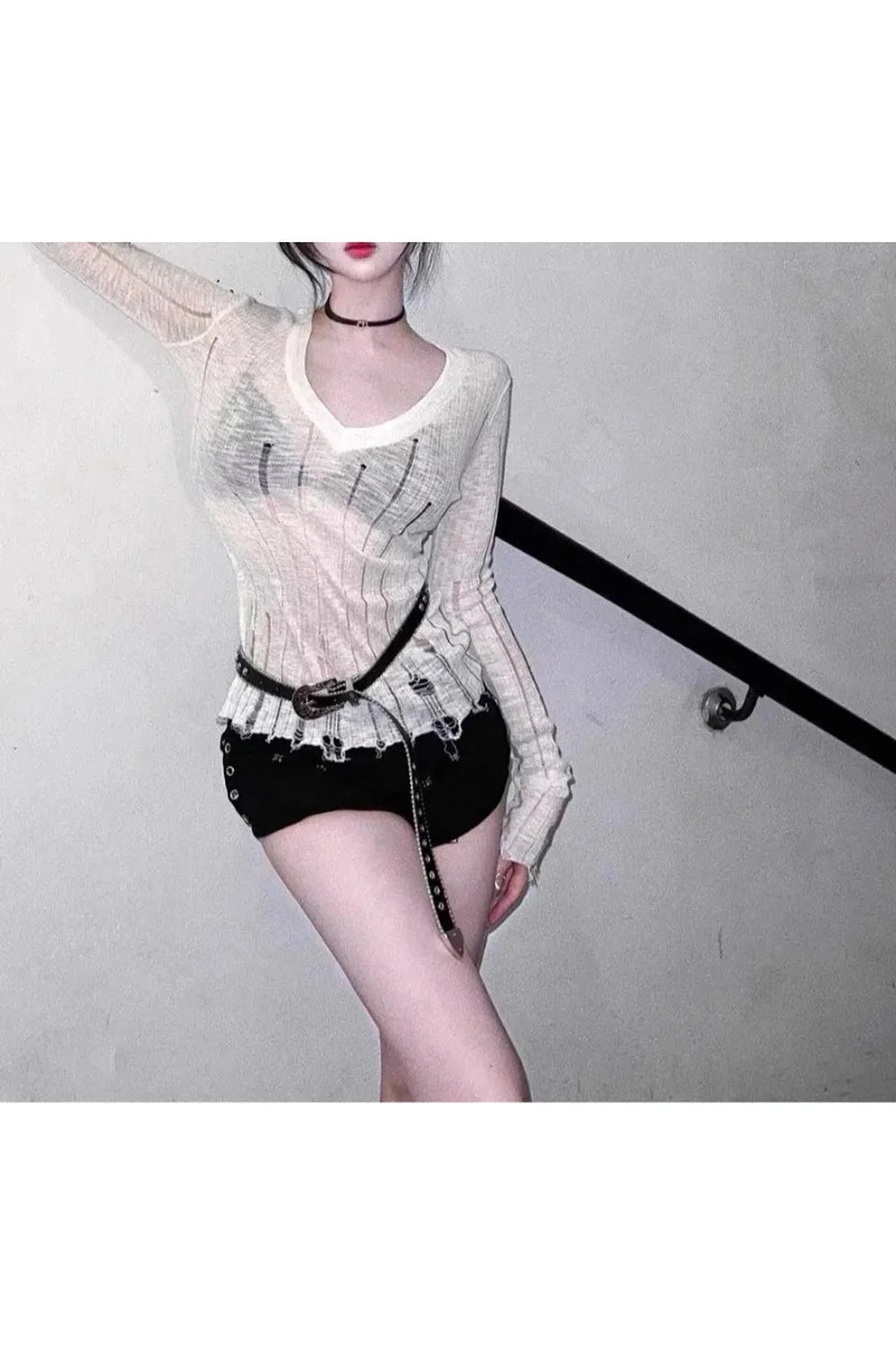 Fall Coquette Hollow Out Knit Sweater