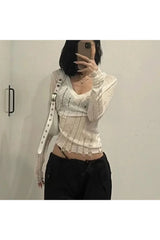 Fall Coquette Hollow Out Knit Sweater