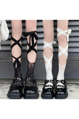 Coquette Lace Fishnet Split-toe Socks