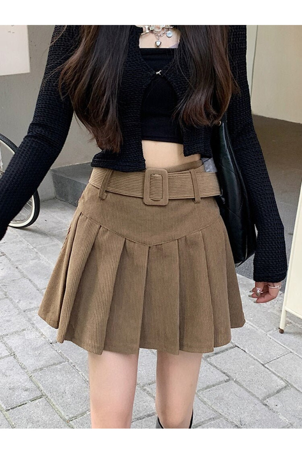 Corduroy High Waist Mini Skirt