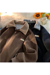 Corduroy Polo Collar Pullover