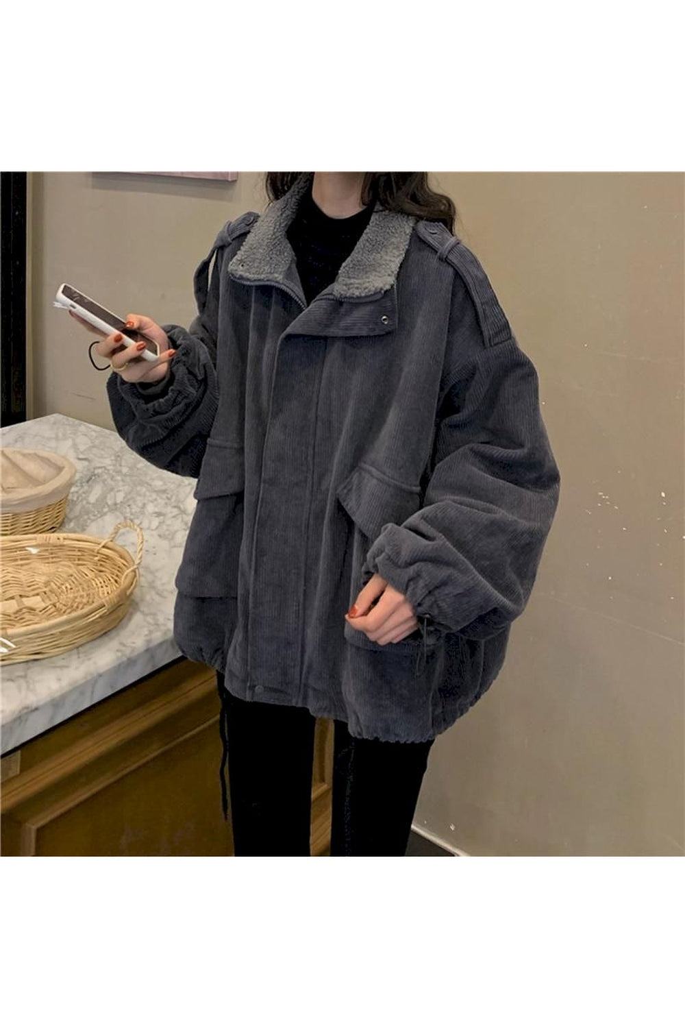 Fall Corduroy Velvet Winter Jacket