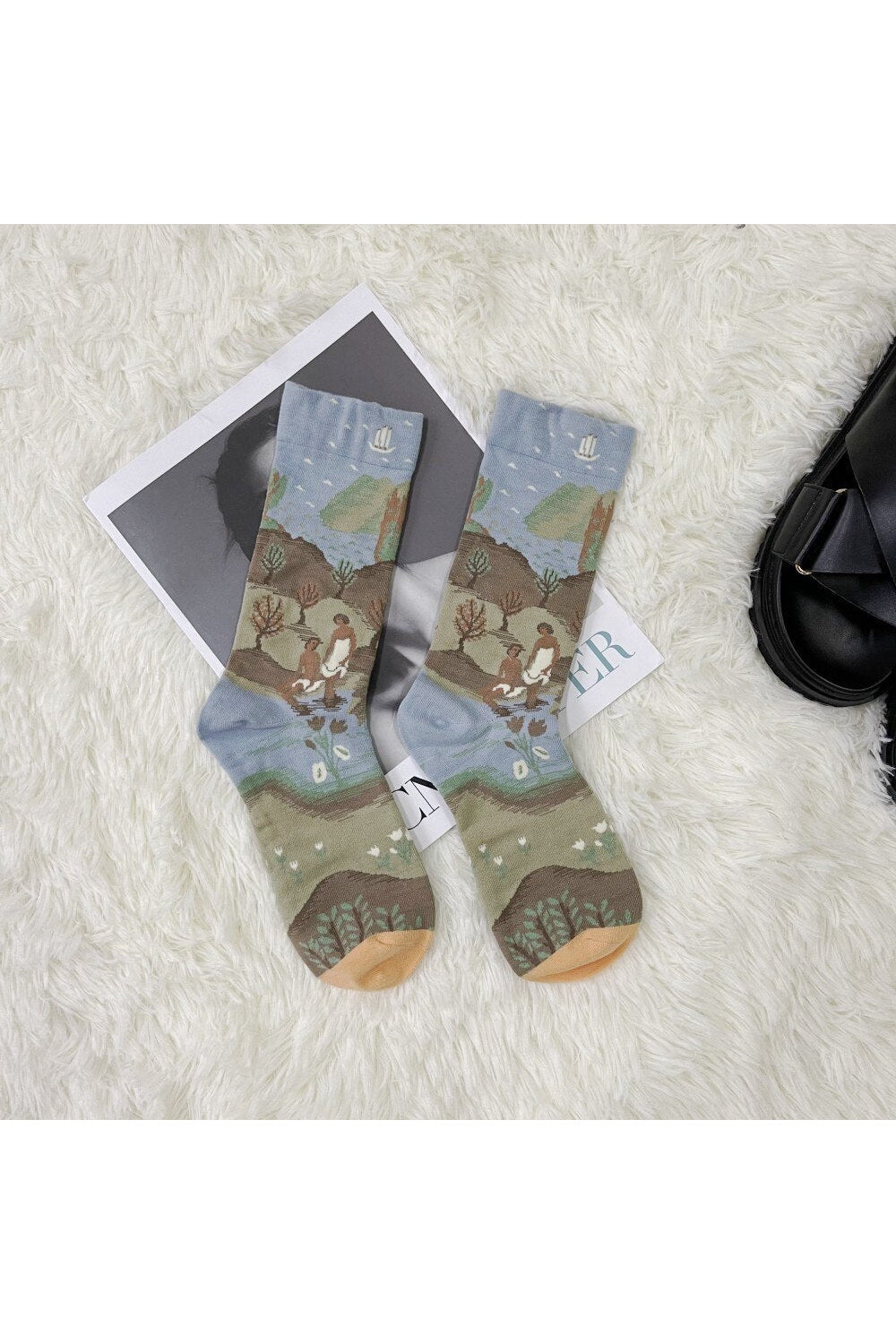 Cotton Abstract Art Socks