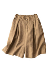 Short taille haute décontracté en coton