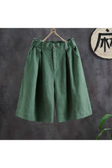 Short taille haute décontracté en coton