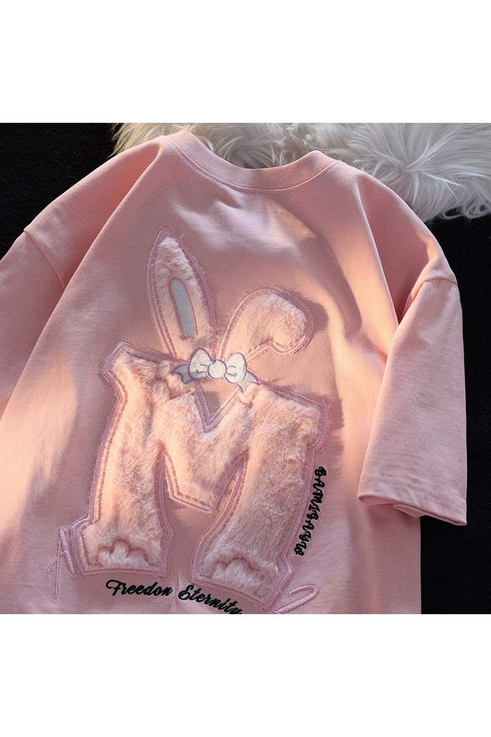 Cotton Rabbit Ear Pink T-shirt