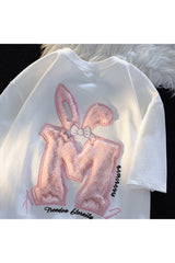 Cotton Rabbit Ear Pink T-shirt