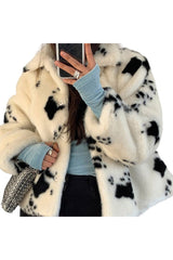 Fall Cow Print Warm Jacket