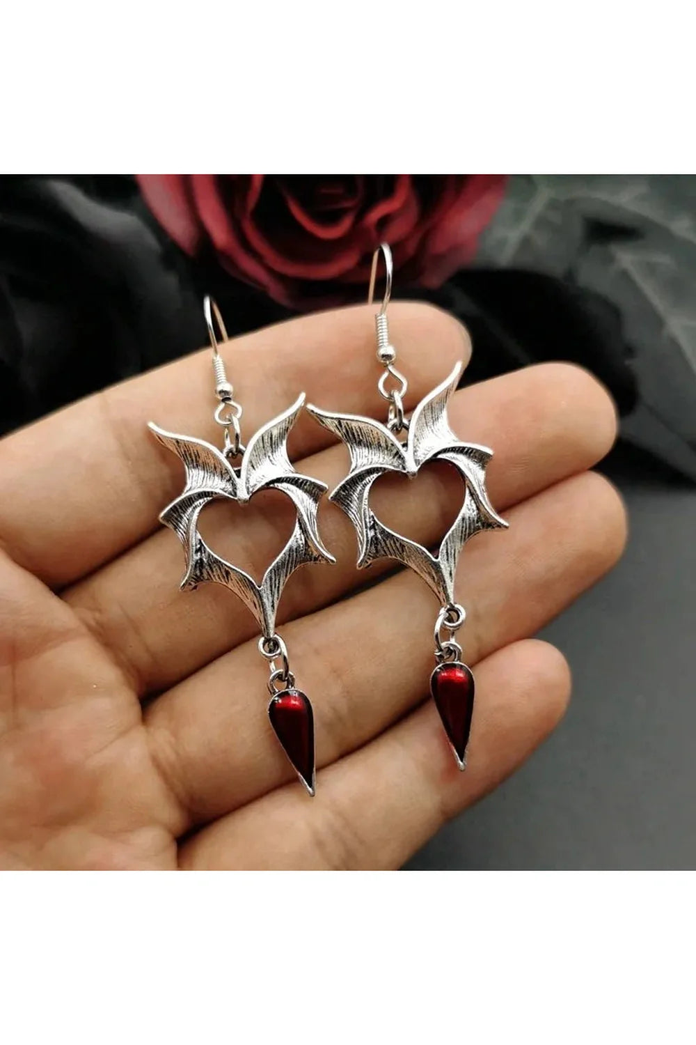 Crimson Nightshade Drops Earrings