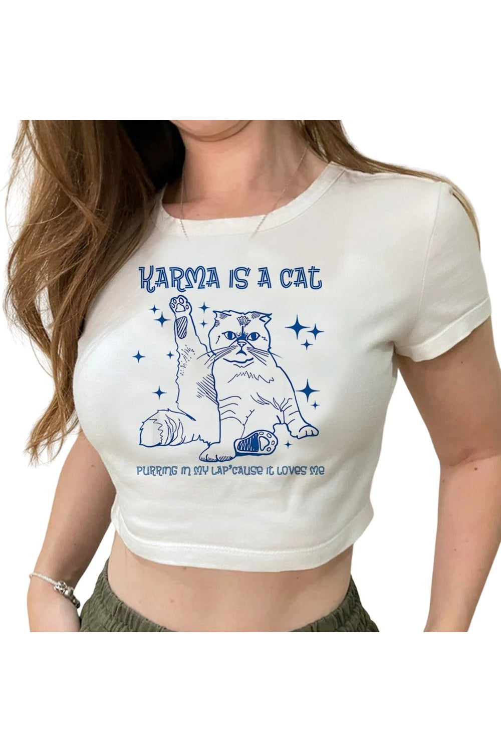 Crop Top "KARMA IS A CAT"