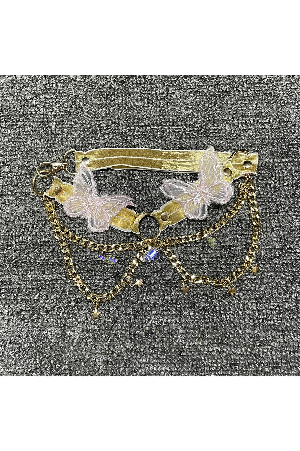 Crystal Chain Butterfly Crop Top