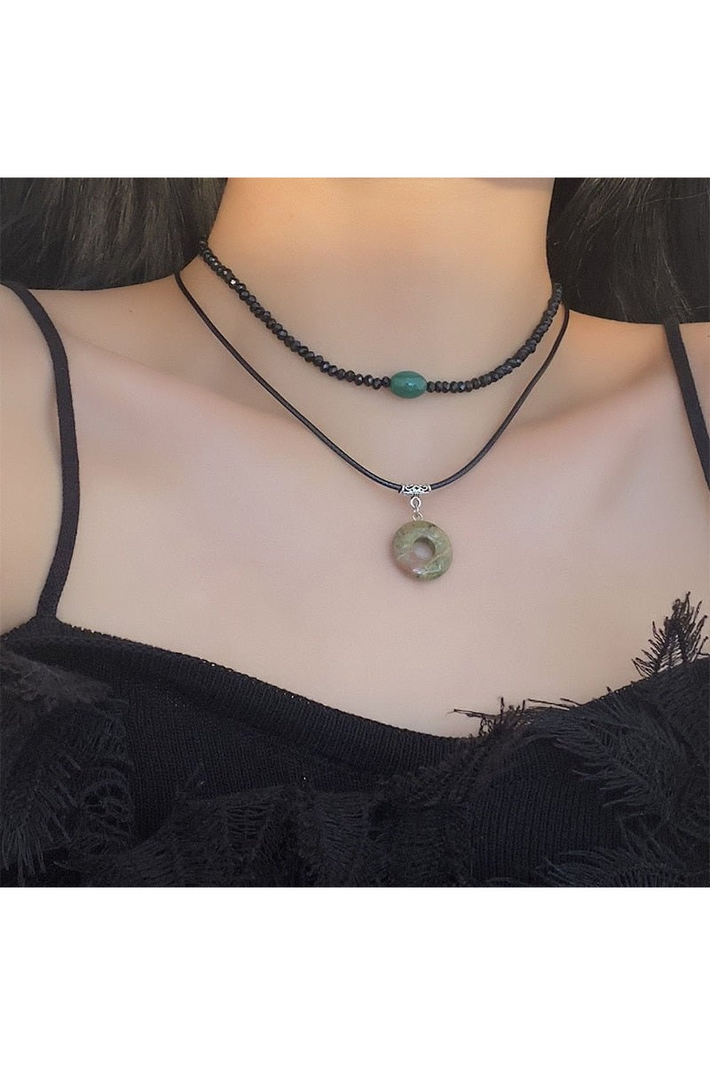 Crystal Heart Goth Alt Necklace