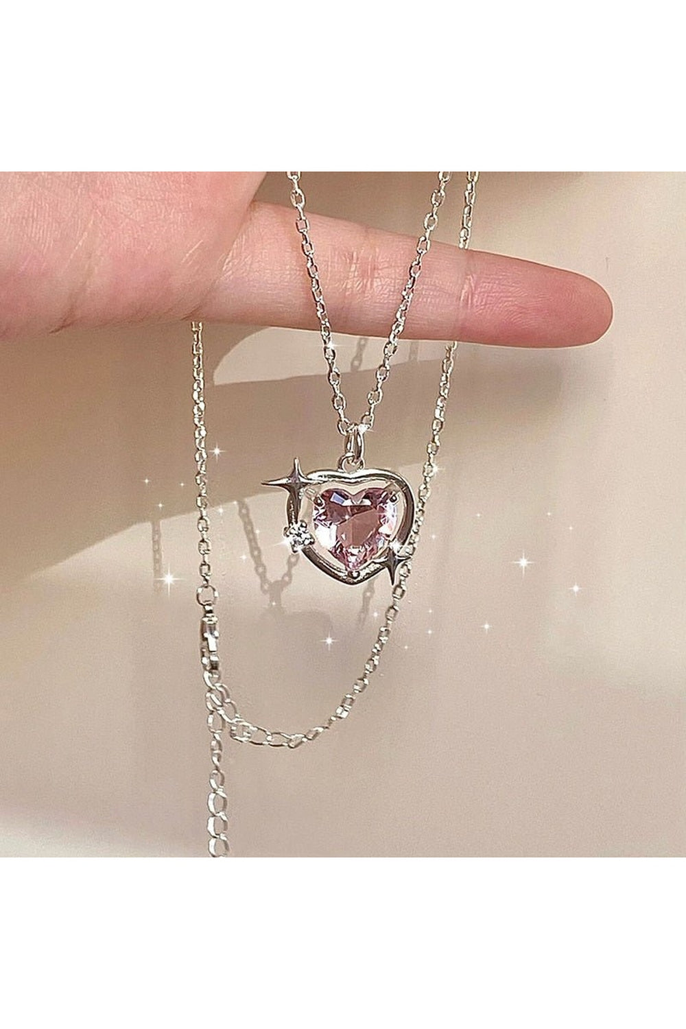 Crystal Heart Goth Alt Necklace