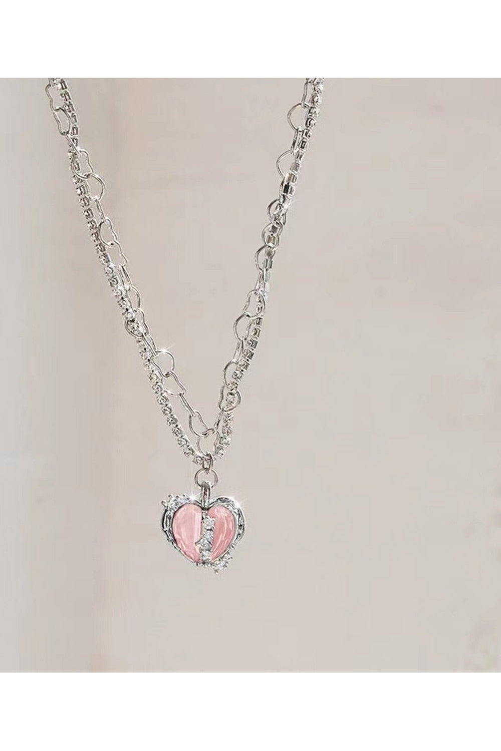 Crystal Heart Goth Alt Necklace