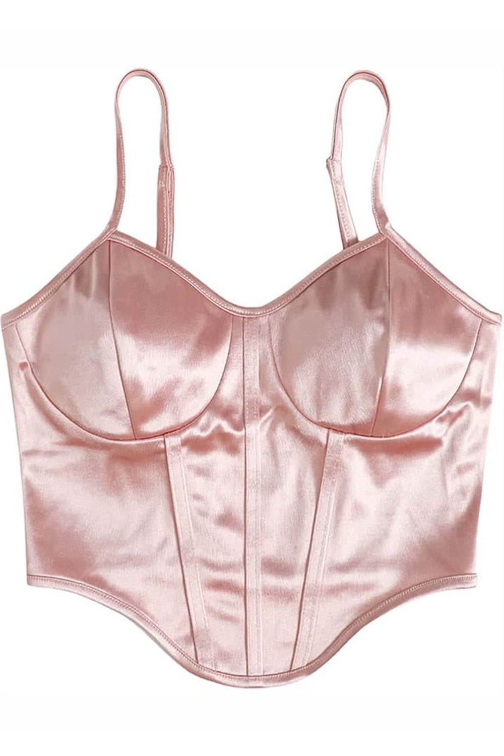 Curved Hem Satin Cami Top