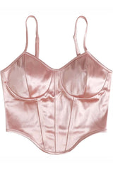 Curved Hem Satin Cami Top