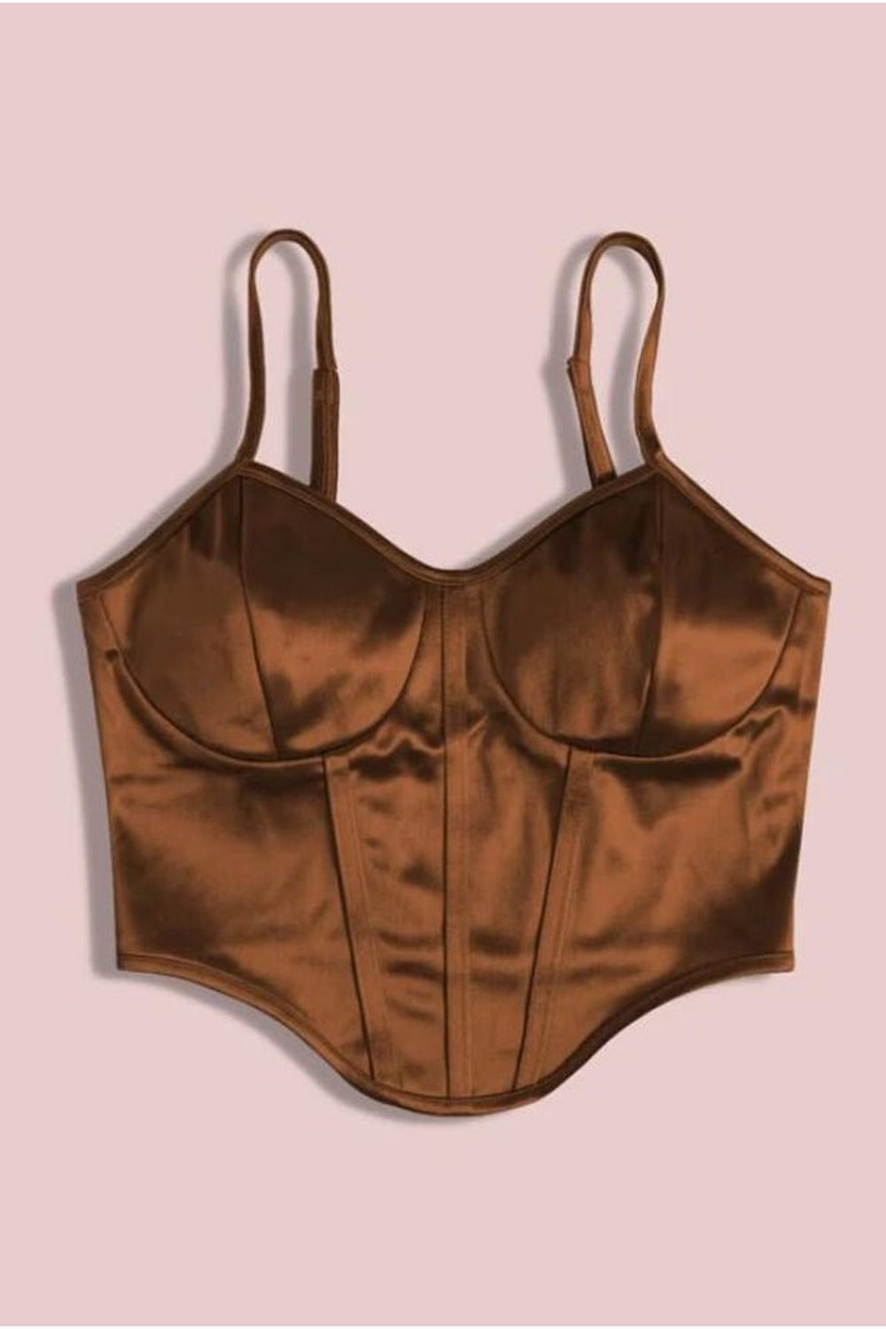 Curved Hem Satin Cami Top