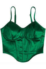 Curved Hem Satin Cami Top