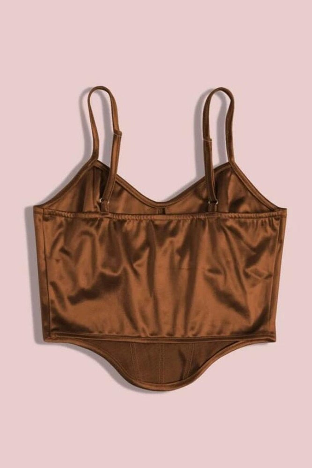 Curved Hem Satin Cami Top