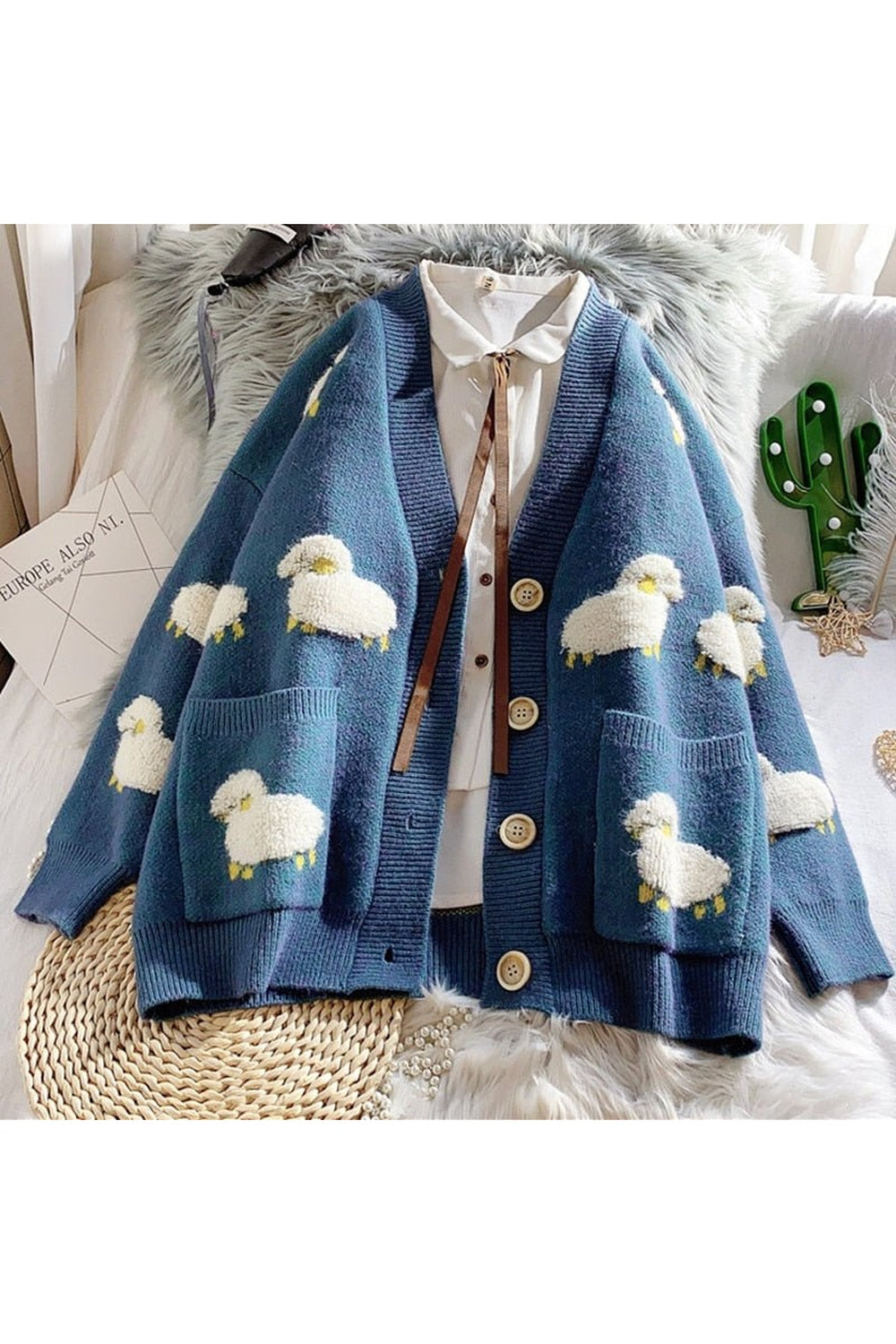 Fall Cute Aesthetic Lamb cardigan