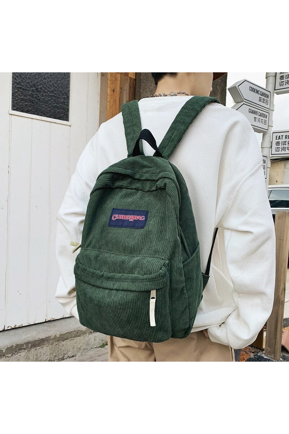 Cute Corduroy Preppy Backpack