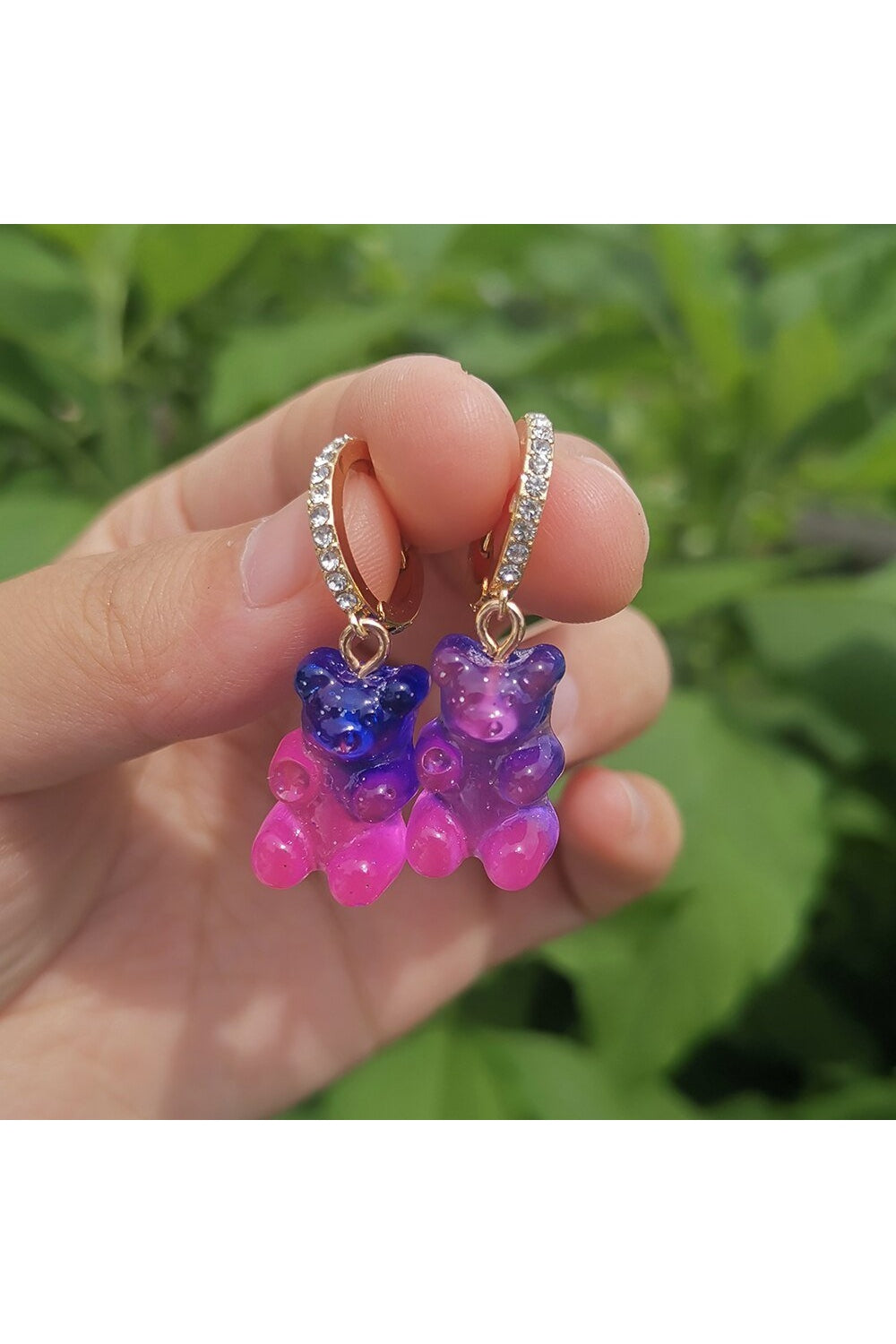 Cute Transparent Resin Bear Earrings