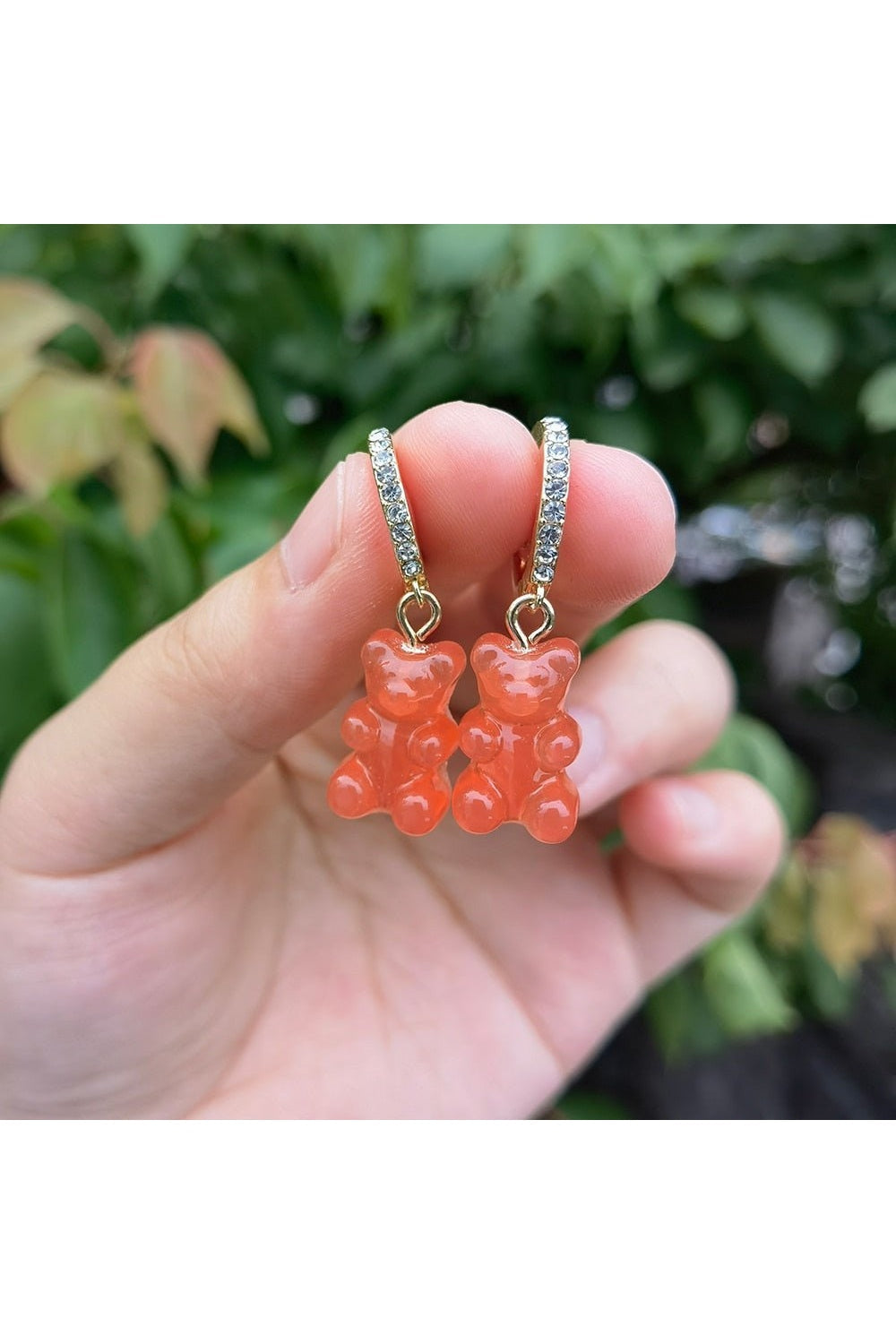 Cute Transparent Resin Bear Earrings