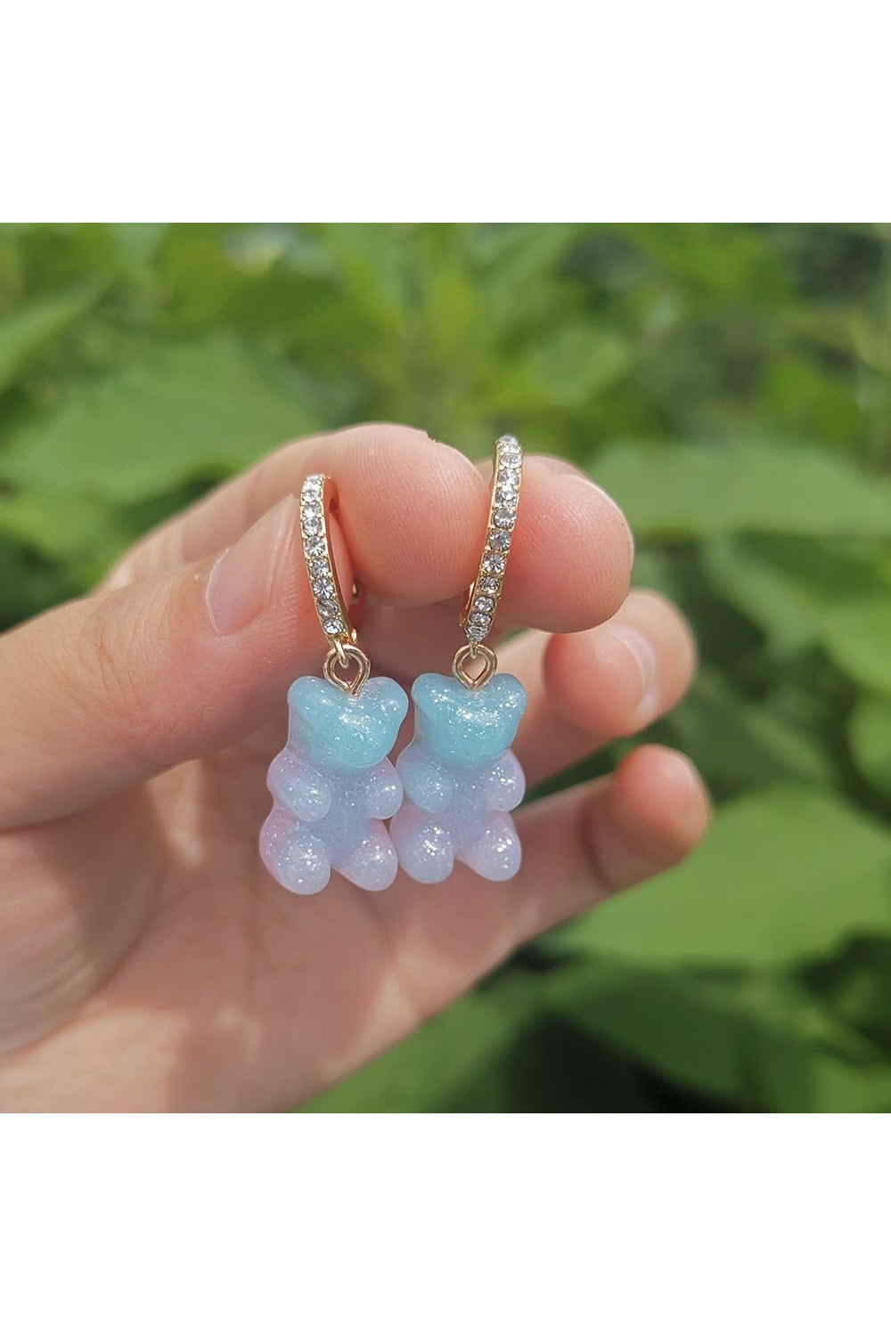 Cute Transparent Resin Bear Earrings