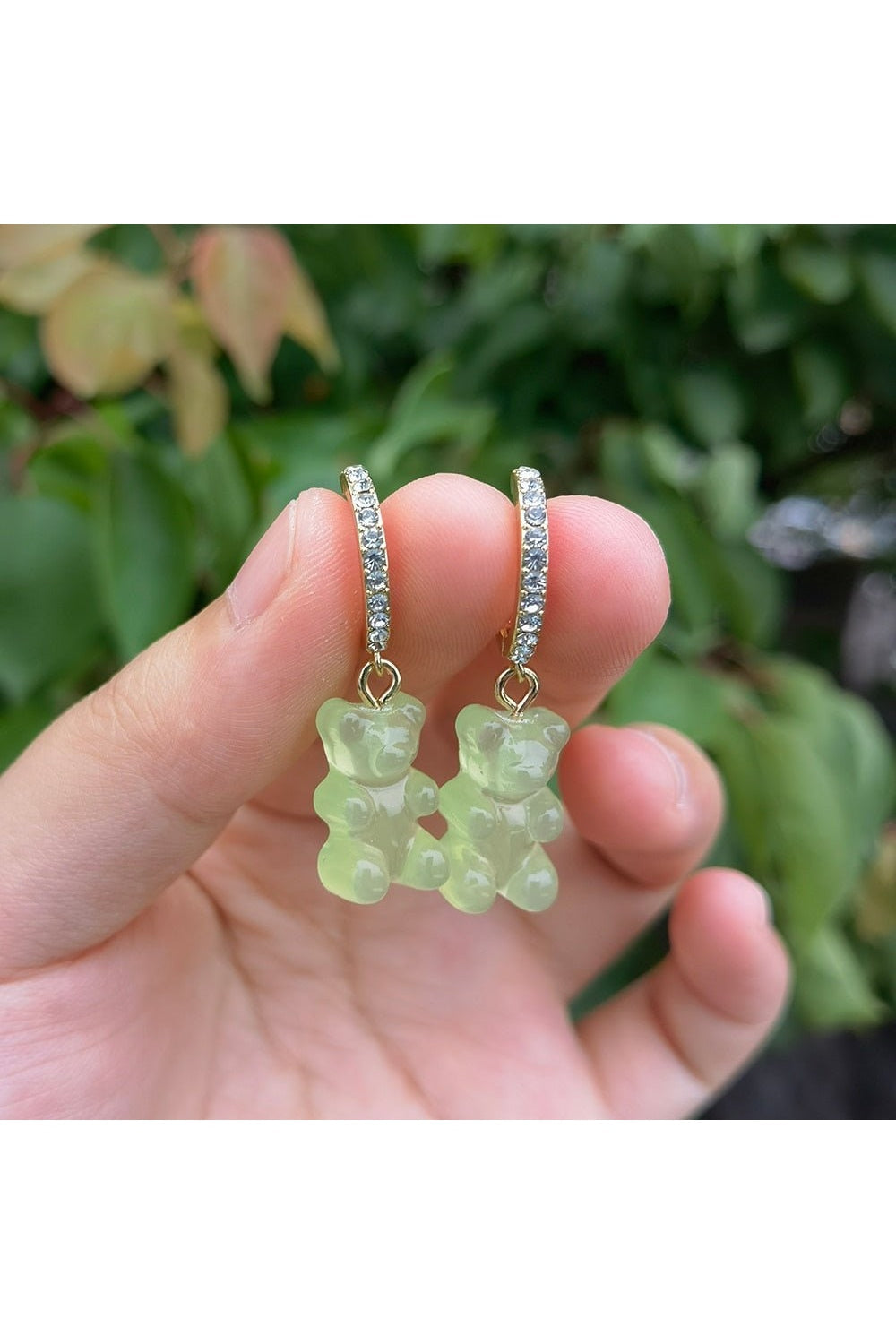 Cute Transparent Resin Bear Earrings