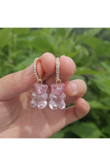 Cute Transparent Resin Bear Earrings