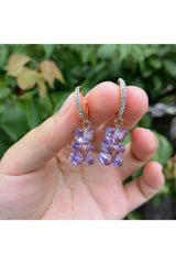 Cute Transparent Resin Bear Earrings