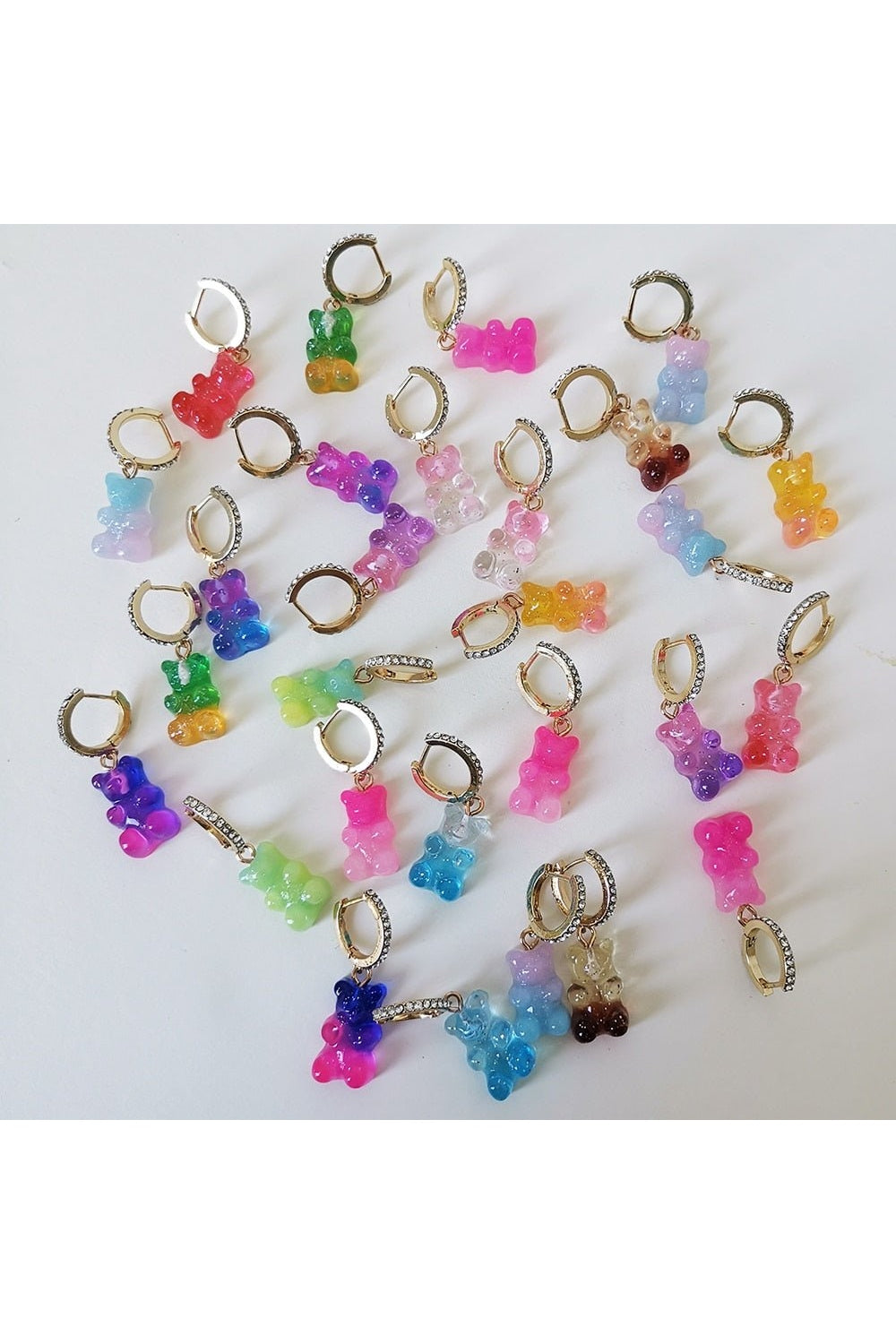 Cute Transparent Resin Bear Earrings