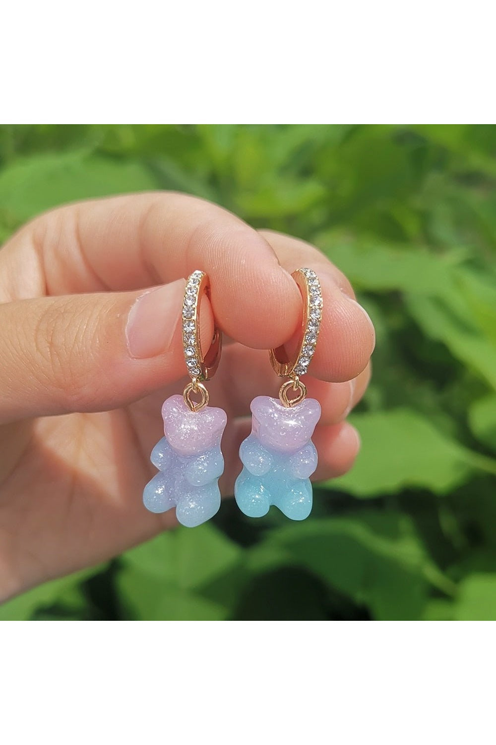 Cute Transparent Resin Bear Earrings