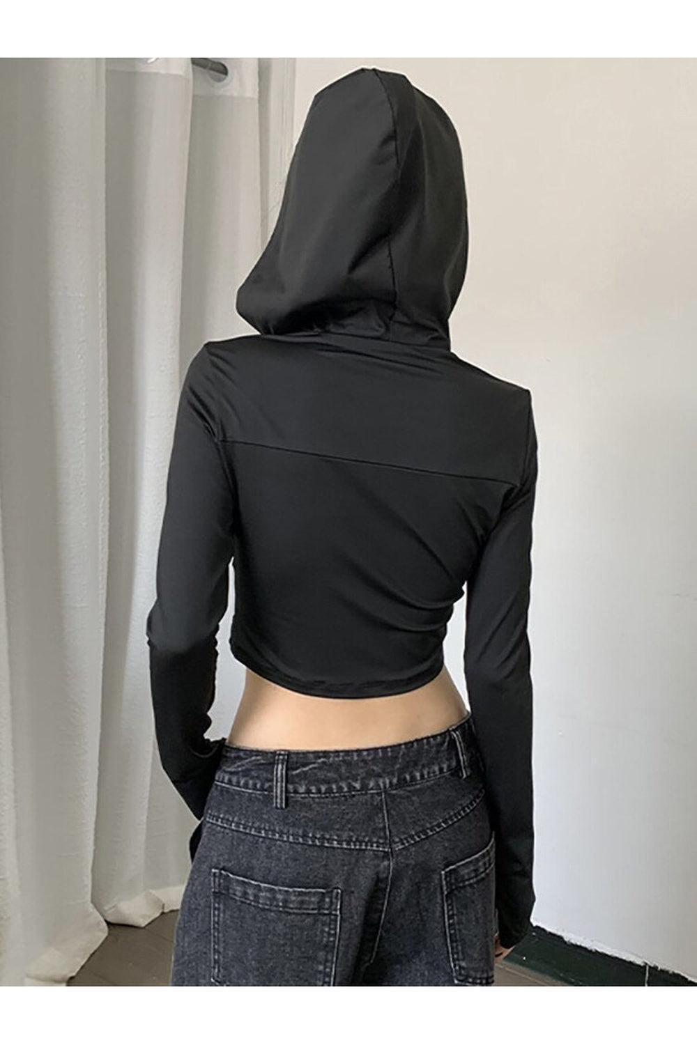 Fall Cyber Gothic Crop Hoodie