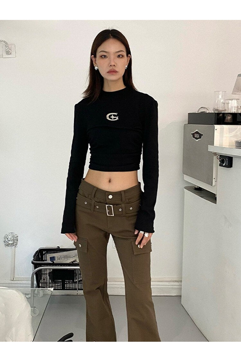 Cyber ​​Y2K Schwarzes T-Shirt 
