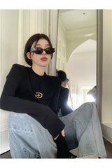 Cyber ​​Y2K Schwarzes T-Shirt 